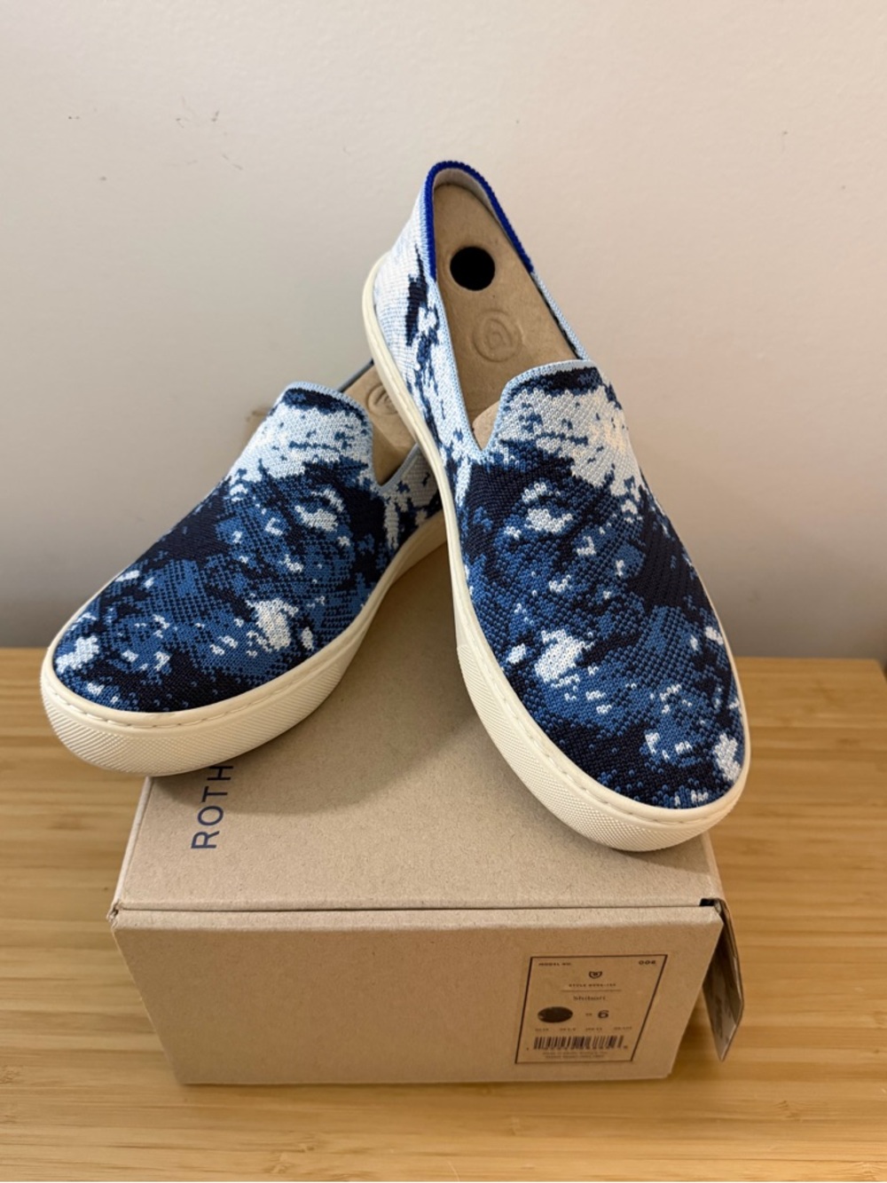 Rothy’s x The Butcher’s Daughter Indigo Shibori Sneaker Size 6 — w/ Box